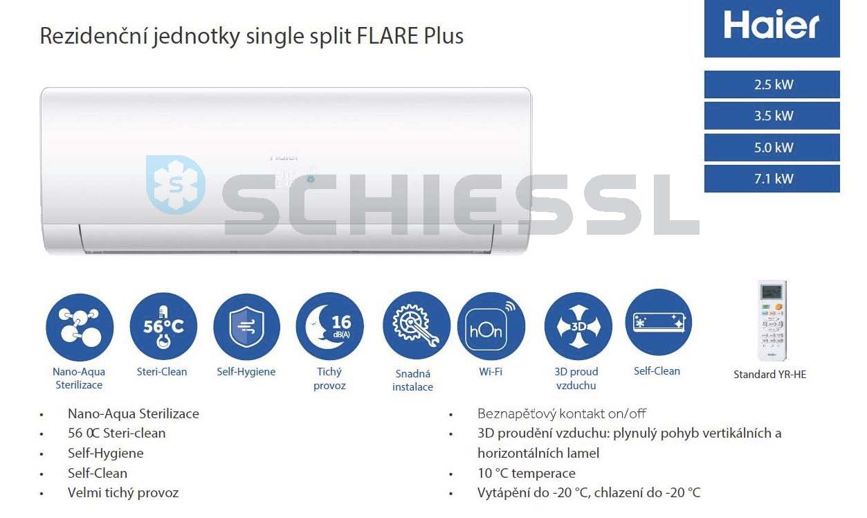 více o produktu - Haier AS25S2SF2FA-3, vnitřní nástěnná multisplitová jednotka Flare Plus, R32